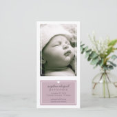 Moderne simple bébé fille Faire-part de naissance (Debout devant)
