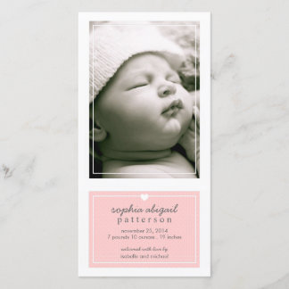 Moderne simple bébé fille Faire-part de naissance