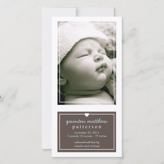 Moderne simple bébé garçon Faire-part de naissance (Devant)