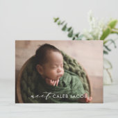 Moderne Simple Big Photo Newborn Faire-part de nai (Debout devant)