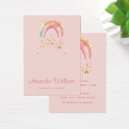 Moderne simple bijoux Arc-en-ciel Écouter Carte d' (Bureau)