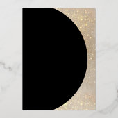 Moderne Simple Black- en White Gold-monogram Folie Uitnodiging (Achterkant)