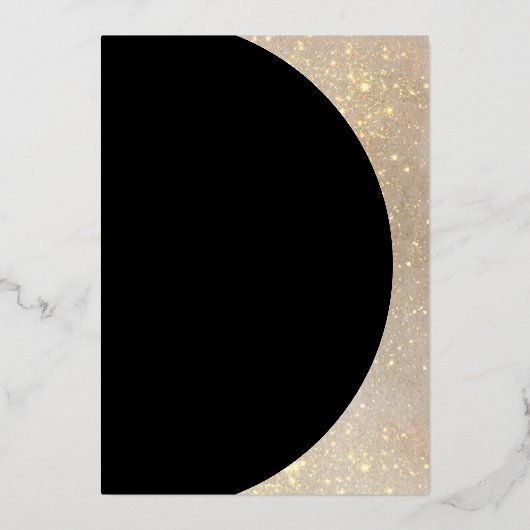 Moderne Simple Black- en White Gold-monogram Folie Uitnodiging (Achterkant)