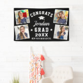 Moderne Simple Black White Graduation Party 4 FOTO Spandoek (Insitu)