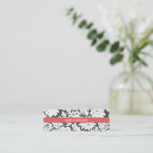 Moderne Simple Black White Lace Interior Designer Mini Visitekaartje (Staand voorkant)