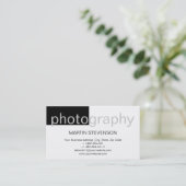 Moderne simple blanc gris noir Carte de visite (Debout devant)