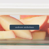 Moderne Simple Bleu Neutre étanche Nom Étiquettes (Apposé)