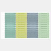 Moderne Simple Bleu Vert Etanche Nom Étiquettes (Feuille)