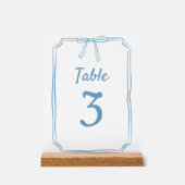 Moderne simple Bow Mariage Dusty Blue Numéro de ta (Recto)