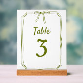 Moderne simple Bow Mariage Olive Green Numéro de t (Neutre)
