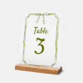 Moderne simple Bow Mariage Olive Green Numéro de t (Angle)