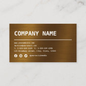 Moderne Simple bronze Carte de visite professionne (Dos)