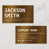 Moderne Simple bronze Carte de visite professionne (Devant / Derrière)