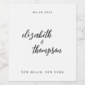 Moderne Simple Calligraphie Mariage Étiquette de v (Étiquettes simples)