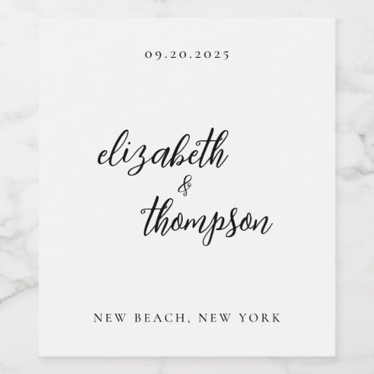 Moderne Simple Calligraphie Mariage Étiquette de v (Étiquettes simples)