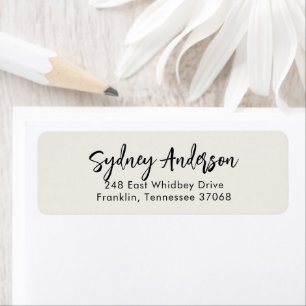 Moderne Simple Calligraphy Return Address Etiket