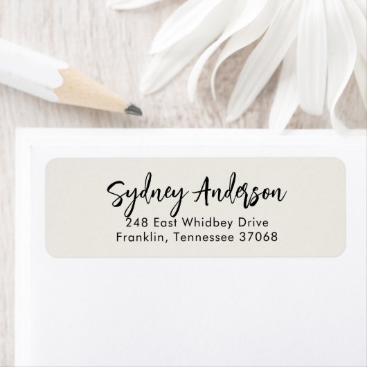 Moderne Simple Calligraphy Return Address Etiket (Insitu)