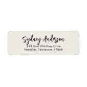 Moderne Simple Calligraphy Return Address Etiket (Voorkant)