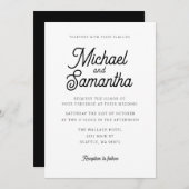 Moderne Simple Calligraphy Script Wedding Invitati Kaart (Voorkant / Achterkant)