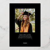 Moderne Simple Calligraphy Two Photo Afstuderen Folie Uitnodiging (Achterkant)