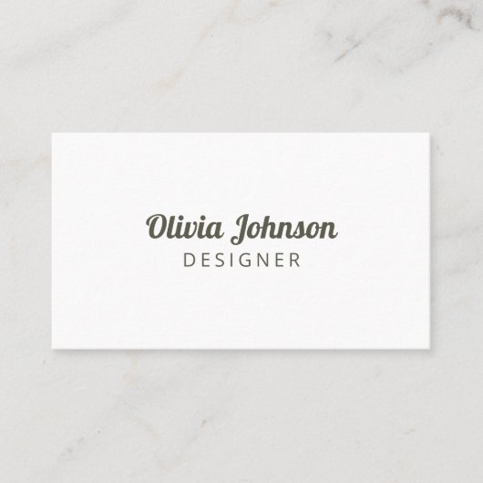 Moderne Simple Carte de visite blanc élégant (Devant)