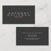 Moderne simple Carte de visite gris clair (Devant / Derrière)