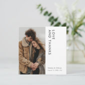 Moderne simple Carte photo Mariage Merci (Debout devant)