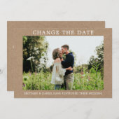 Moderne Simple Changement La Carte Date Kraft (Devant / Derrière)