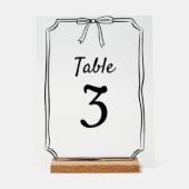 Moderne Simple Chic Bow Mariage Numéro de table (Recto)