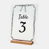Moderne Simple Chic Bow Mariage Numéro de table (Angle)