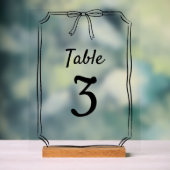 Moderne Simple Chic Bow Mariage Numéro de table (Neutre)