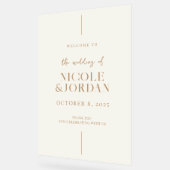 Moderne simple chic ivoire et Mariage tan accueil (Angle)