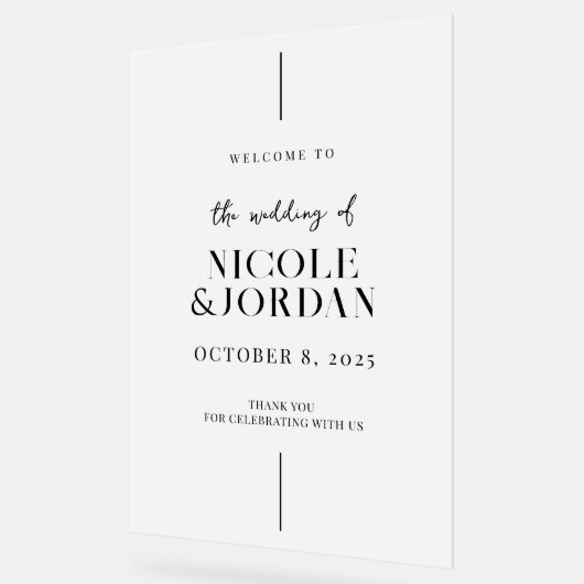 Moderne Simple Chic Mariage Accueil Froid (Angle)