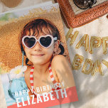 Moderne Simple Chic Photo personnalisée Accueil An<br><div class="desc">Le design est moderne et simple. Ajoutez une photo personnalisée du célébrant d'anniversaire et ajoutez son nom,  ajoutez un message personnalisé</div>