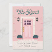 Moderne Simple Chic Porte Rose Faire-part de dépla (Devant)