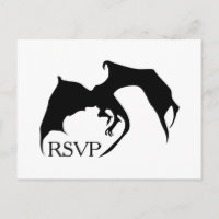 Moderne Simple Dragon Medieval Geek RSVP-kaart