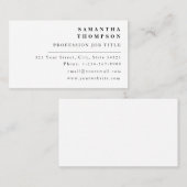 Moderne simple élégant Carte de visite minimal (Devant / Derrière)