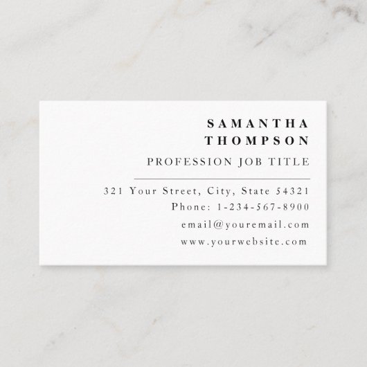 Moderne simple élégant Carte de visite minimal (Devant)