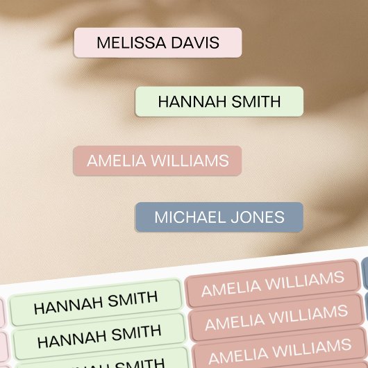 Moderne simple Enfants étanche Nom Étiquettes