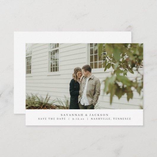 Moderne Simple Enregistrer La Carte Date (Devant / Derrière)