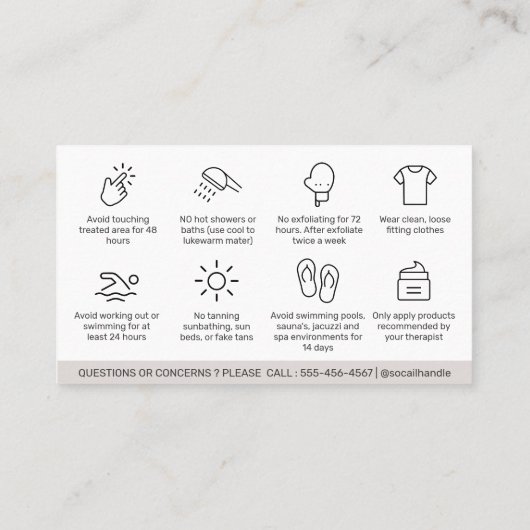Moderne simple épilation post-soin carte Enlèvemen (Dos)