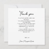 Moderne simple espagnol Carte de remerciements pla (Dos)