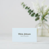 Moderne, simple et élégant Carte de visite bleu (Debout devant)