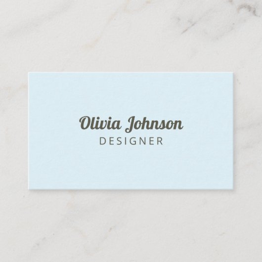Moderne, simple et élégant Carte de visite bleu (Devant)