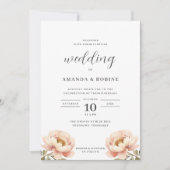 Moderne simple Faire-part de mariage florale de pi (Devant)