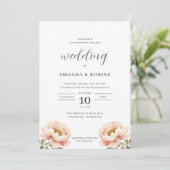 Moderne simple Faire-part de mariage florale de pi (Debout devant)