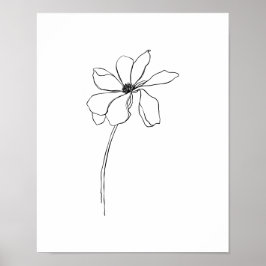 Moderne Simple Flowers Line Art Poster