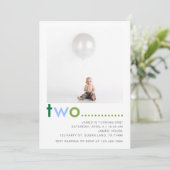 Moderne Simple Garçons @nd Anniversaire Invitation (Debout devant)