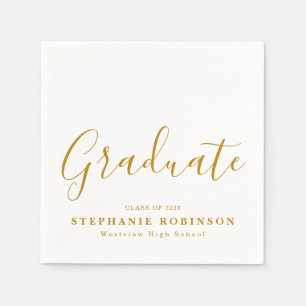 Moderne Simple Gold Script Graduation Party Servet