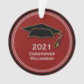 Moderne Simple Graduation Cap Class of 2021 Ornament (voorkant)